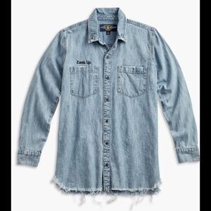 Lucky Brand Denim Boyfriend shirt “Look Up” size small.